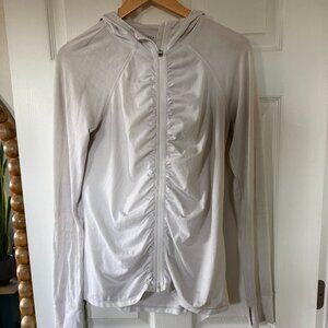Athleta white ruched jacket medium